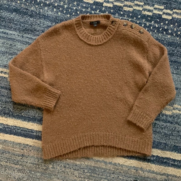 J. Crew acrylic alpaca blend oversized sweater with button shoulder - Picture 1 of 4